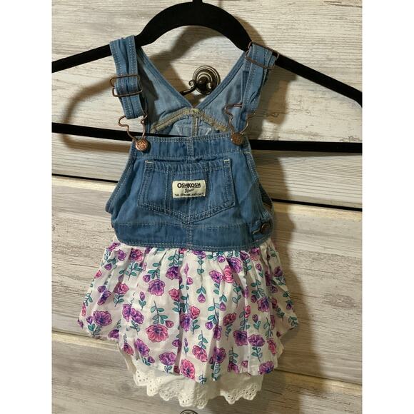 OshKosh Floral Overall Dress - Size 18 Months - Adorable! - Picture 1 of 3